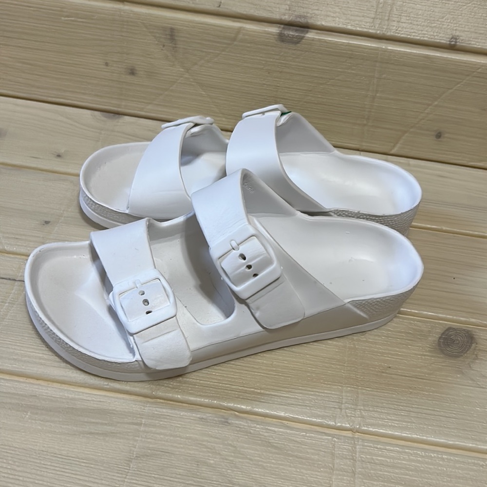Women’s comport slide double buckles adjustable Eva flat sandals NWT - Picture 9 of 11